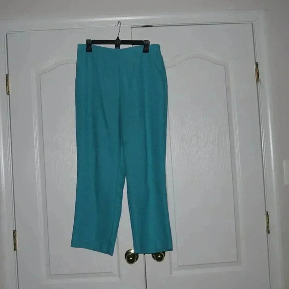 ALFRED DUNNER Pull-On Back Elastic Waist Green Comfort Pants Size 12 - Picture 1 of 5